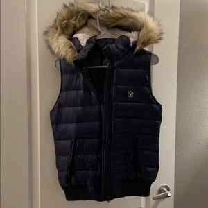 Faux-fur, Sherpa hooded Puffer Vest